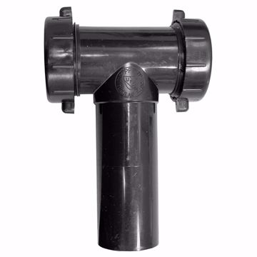 Picture of 1-1/2" Black Plastic Slip-Joint Center Outlet