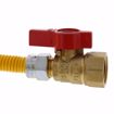 Picture of 3/8" OD (1/4" ID) Gas Connector Assembly, Yellow Coated, 3/8" MIP x 1/2" FIP Ball Valve x 12"