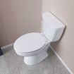 Picture of White Standard Plastic Toilet Seat, Closed Front with Cover, Elongated