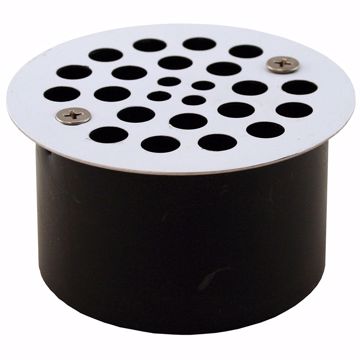 Picture of 3" ABS Snap-in Drain with 3-1/2" Stainless Steel Round Strainer