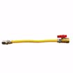 Picture of 3/8" OD (1/4" ID) Gas Connector Assembly, Yellow Coated, 1/2" MIP x 1/2" FIP Ball Valve x 12"