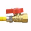 Picture of 3/8" OD (1/4" ID) Gas Connector Assembly, Yellow Coated, 1/2" MIP x 1/2" FIP Ball Valve x 12"