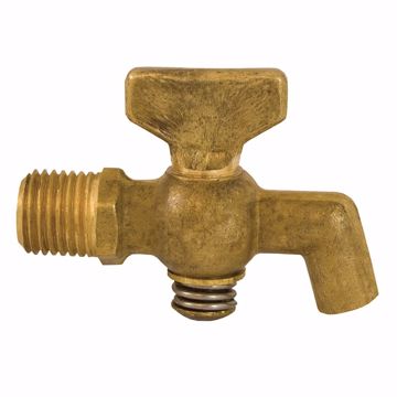 Picture of 1/4" Air Cock, MNPT x Spigot Hexagon Shoulder, Tee Handle