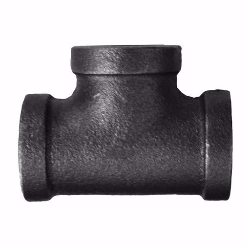 Picture of 1" x 1" x 1/2" Black Iron Reducing Tee, Banded