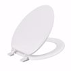 Picture of White Molded Wood Toilet Seat, Closed Front with Cover, Elongated