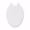 Picture of White Molded Wood Toilet Seat, Closed Front with Cover, Elongated