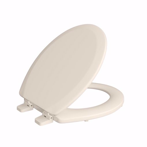 Picture of Bone Deluxe Molded Wood Toilet Seat, Closed Front with Cover, Round