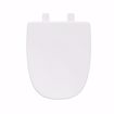 Picture of White Square Front Wood Toilet Seat, Closed Front with Cover to fit Eljer® Emblem, Elongated