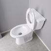 Picture of White Juvenile Plastic Toilet Seat, Open Front less Cover, Self-Sustaining Check Hinges, Round