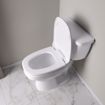 Picture of White Square Front Plastic Toilet Seat, Closed Front with Cover to fit Eljer® Emblem, Slow-Close, Elongated