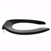 Picture of Black Plastic Toilet Seat, Open Front less Cover, Check Hinges, Elongated