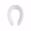 Picture of White Premium Plastic Toilet Seat, Open Front less Cover, Slow-Close Self-Sustaining Check Hinges, Elongated