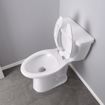 Picture of White Premium Plastic Toilet Seat, Open Front less Cover, Slow-Close Self-Sustaining Check Hinges, Elongated