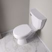 Picture of White Deluxe Plastic Toilet Seat, Closed Front with Cover, Slow-Close and QuicKlean® Hinges, Round