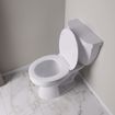 Picture of White Deluxe Plastic Toilet Seat, Closed Front with Cover, Slow-Close and QuicKlean® Hinges, Round