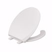 Picture of White Premium Plastic Toilet Seat, Open Front with Cover, Slow-Close Hinges, Round