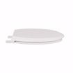 Picture of White Premium Plastic Toilet Seat, Open Front with Cover, Slow-Close Hinges, Round