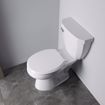 Picture of White Premium Plastic Toilet Seat, Open Front with Cover, Slow-Close Hinges, Round