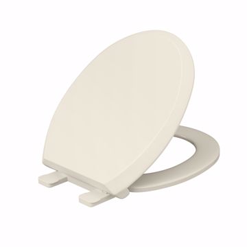 Picture of Bone Premium Plastic Toilet Seat, Closed Front with Cover, Slow-Close and QuicKlean® Hinges, Round