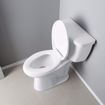 Picture of White Premium Plastic Toilet Seat, Closed Front with Cover, QuicKlean® Hinges, Elongated