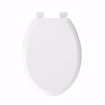 Picture of White Premium Plastic Toilet Seat, Open Front with Cover, Slow-Close Hinges, Elongated