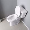 Picture of White Premium Plastic Toilet Seat, Open Front with Cover, Slow-Close Hinges, Elongated