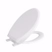 Picture of White Premium Plastic Toilet Seat, Closed Front with Cover, Slow-Close and QuicKlean® Hinges, Elongated