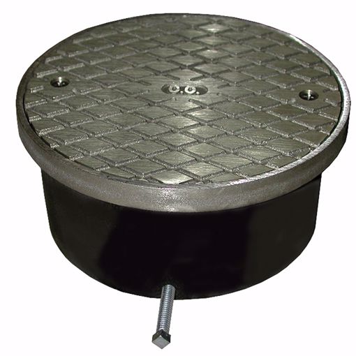 Picture of 4" Adjustable Access Cover with 6-1/2" Polished Brass Cover with Ring - 2-5/8" Height and 5-5/16" Inside CO