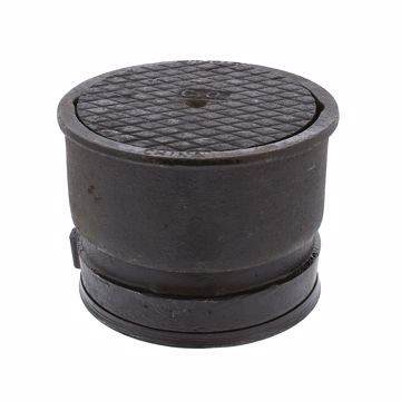 Picture of 4" Adjustable Push-On Cleanout for Cast Iron Pipe with 6-3/16" Cast Iron Cover with center screw - Height 4-7/8" - 5-3/4"