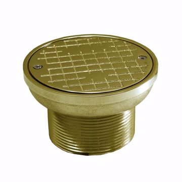 Picture of 3" Metal Cleanout Spud with 5" Polished Brass Round Cover