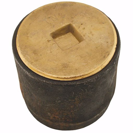 Picture of 3" Plain End Cleanout Long Pattern with 2-1/2" Raised Head (HEX) Heavy Pattern Plug - 4" Height