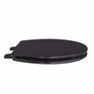 Picture of Black Deluxe Molded Wood Toilet Seat, Closed Front with Cover, Round