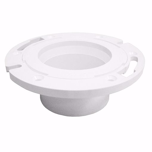 Picture of 3" x 4" PVC Closet Flange with Plastic Swivel Ring less Knockout