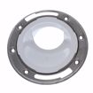 Picture of 3" x 4" PVC Offset Closet Flange with Stainless Steel Ring less Knockout