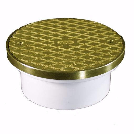 Picture of 3" x 4" PVC General Purpose Access Fitting with 5" Polished Brass Cover with Ring