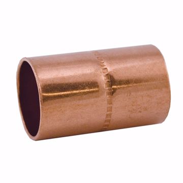 Picture of 1/8" C x C Wrot Copper Coupling with Rolled Tube Stop