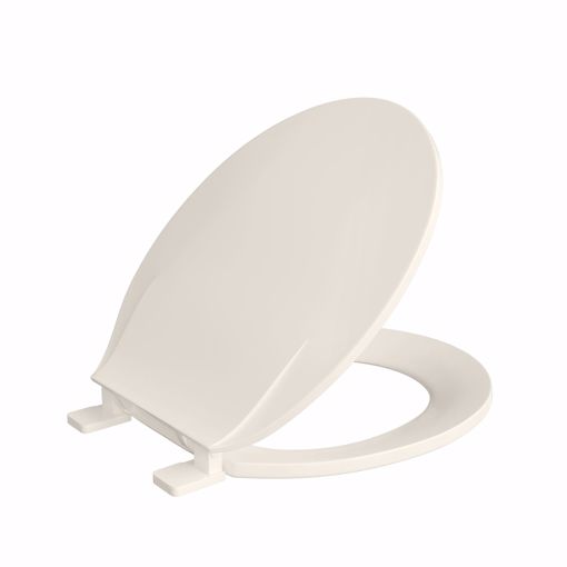 Picture of Bone Plastic Toilet Seat, Closed Front with Cover, Round