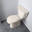 Picture of Bone Plastic Toilet Seat, Closed Front with Cover, Round