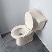 Picture of Bone Plastic Toilet Seat, Closed Front with Cover, Round