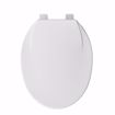 Picture of White Plastic Toilet Seat, Closed Front with Cover, Elongated