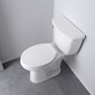 Picture of White Plastic Toilet Seat, Closed Front with Cover, Elongated