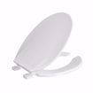 Picture of White Light Duty Plastic Toilet Seat, Open Front with Cover, Elongated