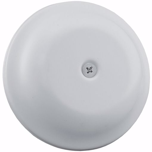 Picture of 5-1/4" White High Impact Plastic Cleanout Cover Plate, Bell Design