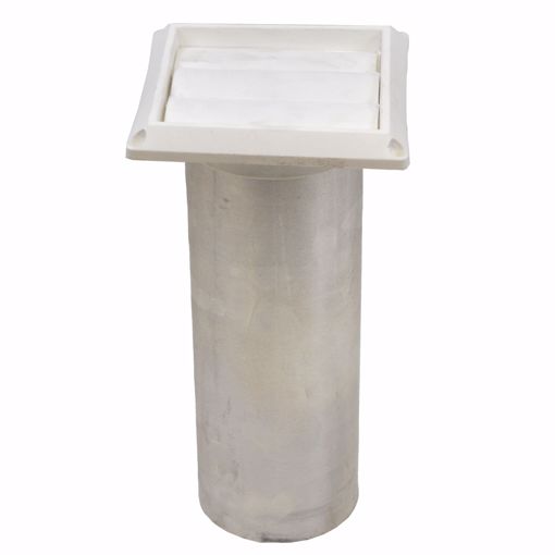 Picture of 4" Louvered Dryer Vent Hood, White Hood