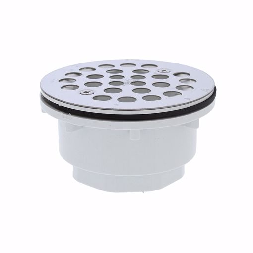 Picture of 2" PVC Shower Stall Drain with Receptor Base and Stainless Steel Strainer