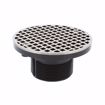 Picture of 2" x 3" Heavy Duty PVC Drain Base with 3" Plastic Spud and 6" Nickel Bronze Strainer