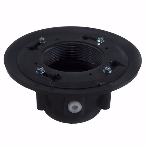 Picture of 3" x 4" PVC Heavy Duty Drain Base with Clamping Ring and Primer Tap, for 3" Spud