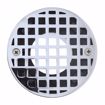 Picture of 2" x 3" PVC Shower Drain with 2" PVC Spud and 4" Round Chrome Plated Cast Strainer