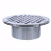 Picture of 2" Heavy Duty PVC Drain Base with 3-1/2" Metal Spud and 6" Chrome Plated Strainer