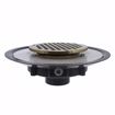 Picture of 2" Heavy Duty PVC Drain Base with 3-1/2" Metal Spud and 6" Polished Brass Strainer